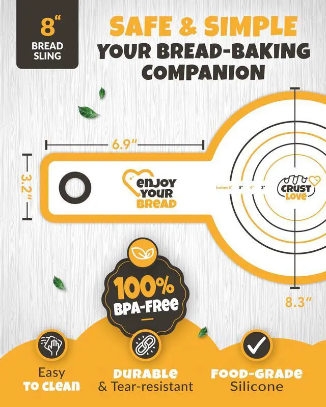 Alt view image 3 of 6 - Silicone Bread Sling for Dutch Oven Non-Stick Sourdough Sling & Baking Mat Reusable & Easy to Clean Heat Resistant to 480°F Silicone Sourdough Sling for Artisan Bread Baking Supplies
