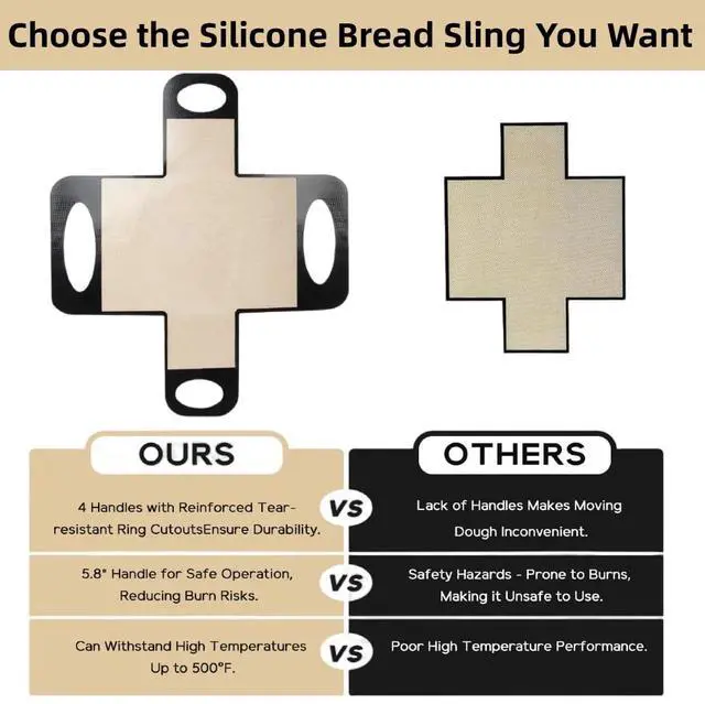Alt view image 2 of 7 - 2Pcs Reusable Silicone Bread Loaf Pan Liner - Premium Silicone Bread Sling for Dutch Oven, Perfect for Sourdough Baking Mat & Loaf Pans for Baking Bread 9x5