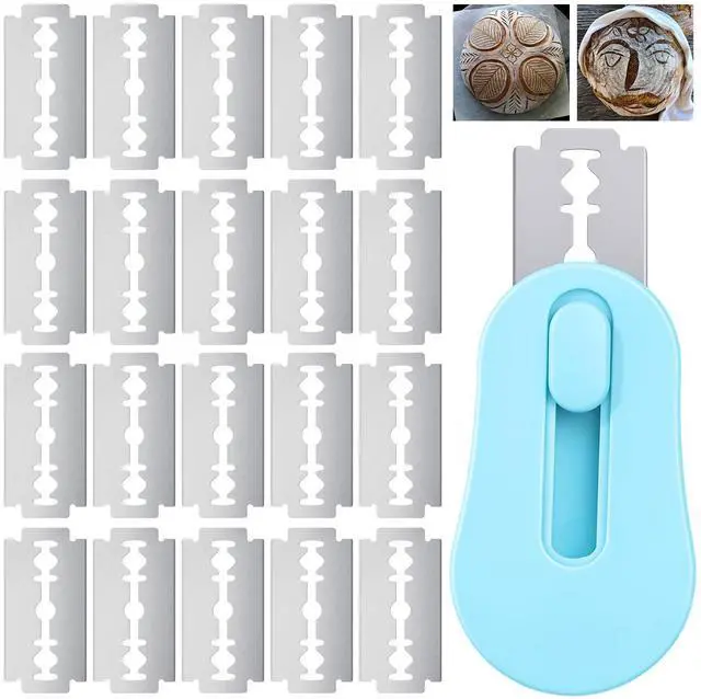 Main image of Bread Lame with Extractable Blade - 20 Razor Blades,Dough Scoring Tool for Sourdough Breads baking & Bread Making Tools-Blue