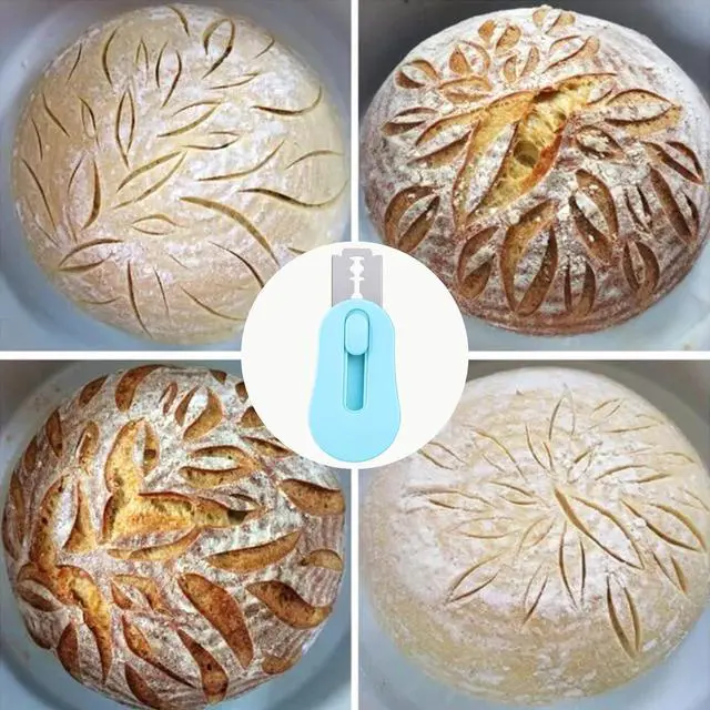 Alt view image 7 of 7 - Bread Lame with Extractable Blade - 20 Razor Blades,Dough Scoring Tool for Sourdough Breads baking & Bread Making Tools-Blue