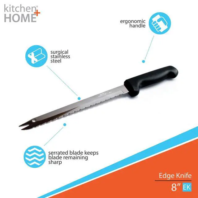 Alt view image 2 of 7 - Carving Bread Knife 8 Ultra Sharp Surgical Stainless Steel Serrated All Purpose Kitchen Knife Never Needs Sharpening - As Seen on TV and Live Demonstration