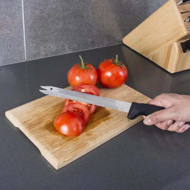 Alt view image 6 of 7 - Carving Bread Knife 8 Ultra Sharp Surgical Stainless Steel Serrated All Purpose Kitchen Knife Never Needs Sharpening - As Seen on TV and Live Demonstration