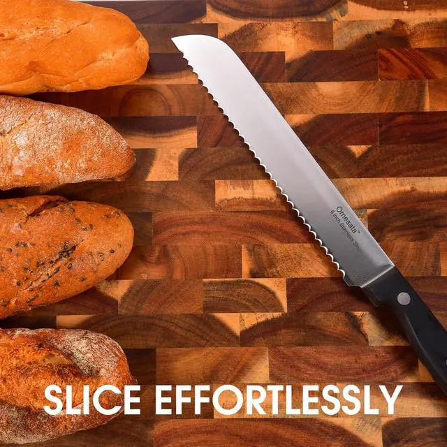 Alt view image 4 of 6 - Bread Knife, Serrated 8 inch Bread Knifes for Homemade Bread Sourdough, Blade Razor Sharp and Wavy Edge from Professional Stainless Steel