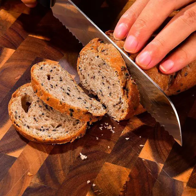 Alt view image 6 of 6 - Bread Knife, Serrated 8 inch Bread Knifes for Homemade Bread Sourdough, Blade Razor Sharp and Wavy Edge from Professional Stainless Steel