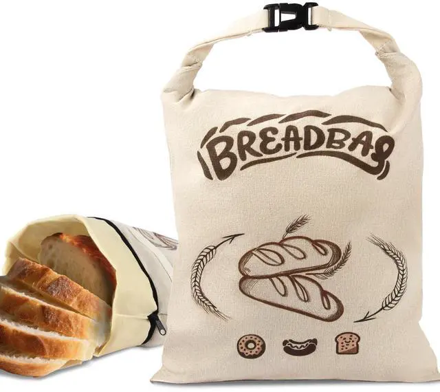 Main image of Beeswax Bread Bags for Sourdough, Large Size Sourdough Bread Bags with Beeswax to Keep Freshness Longer, Washable and Reusable Sourdough Storage Bag (2 Pack) (Beige)