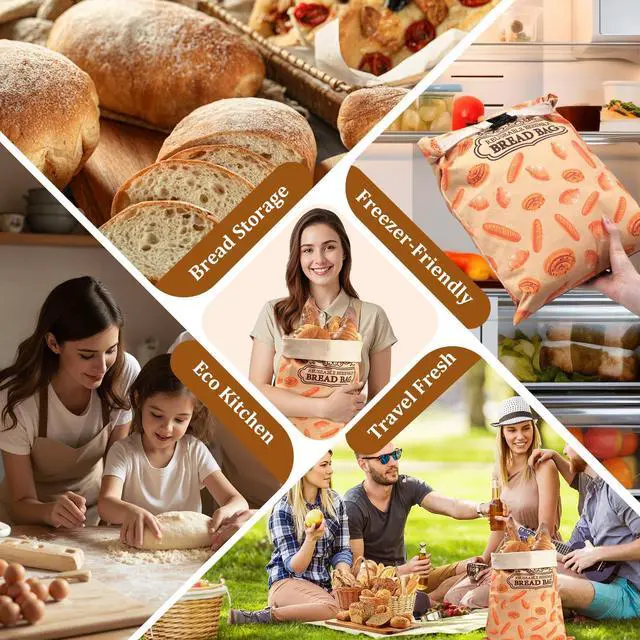 Alt view image 5 of 6 - 1 Pack Beeswax Bread Bags for Sourdough Homemade Bread, XL Cotton Lining Sourdough Reusable Natural Beeswax Bread Storage Bag, Keep Fresh and Upgraded Large Capacity Portable-17 x 12.6 Inches