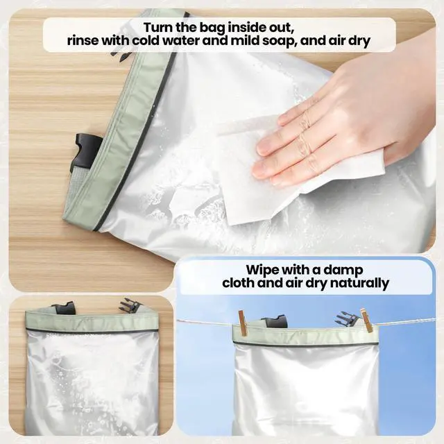 Alt view image 4 of 7 - 2 Pack Bread Bags for Homemade Bread, 17"×13" Reusable Bread Bag for Fresh Keeping with Lining & Zipper, Freezer Safe & BPA Free, Gift Giving (Green & Yellow)