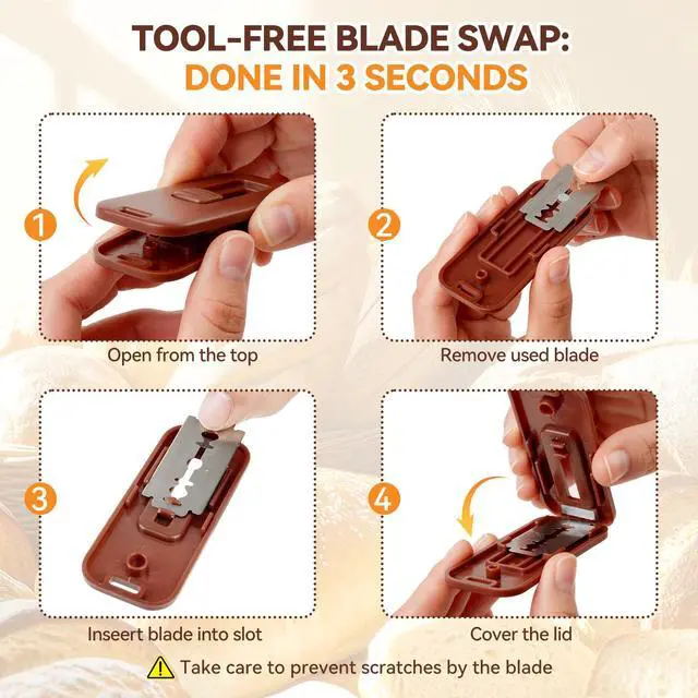 Alt view image 6 of 6 - Professional Sourdough Scoring Tool Bread Lame, Upgraded Extractable & Magnetic Lame Bread Tool with 5 Sharp Blades, Dough Razor & Bread Scoring Knife for Homemade Sourdough Bread