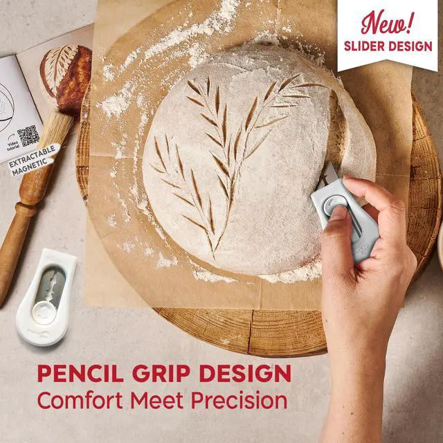 Alt view image 2 of 7 - Upgraded Magnetic Bread Lame, Professional Dough Scoring Tool with Extractable Blade, Sourdough Bread Tool for Baking, Includes Scoring Pattern Booklet & 5 Replaceable Razor Blades