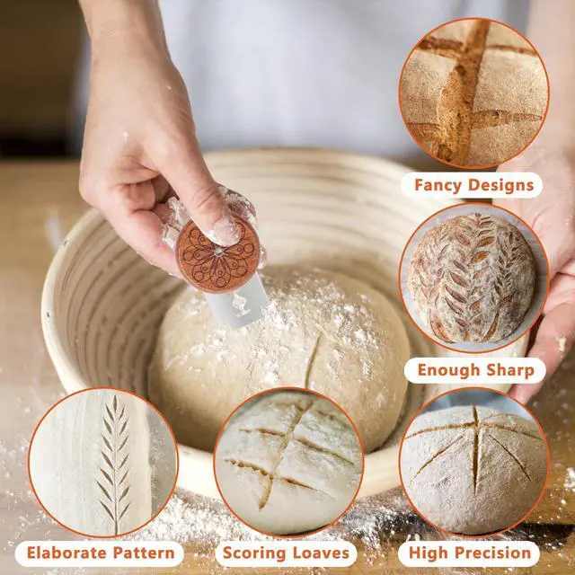 Alt view image 3 of 7 - UFO Bread Lame Cutter for Homemade Sourdough,Bread Scorer Tool for Sourdough with 5 Blades and Storage Cover,Slashing Tool Bread Cutting Knife for Artisan Bread and Baguette Makers,Circle