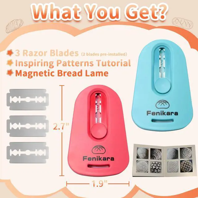 Alt view image 2 of 7 - 2PCS Upgraded Magnetic Sourdough Scoring Tool & Versatile Bread Scoring Tool- Professional Bread Lame for Sourdough Bread baking & Bread Making Tools - Scoring Patterns booklet & Razor Blades