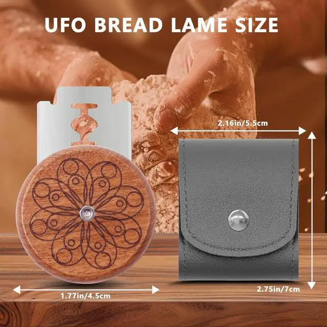 Alt view image 5 of 7 - UFO Bread Lame Cutter for Homemade Sourdough,Bread Scorer Tool for Sourdough with 5 Blades and Storage Cover,Slashing Tool Bread Cutting Knife for Artisan Bread and Baguette Makers,Circle