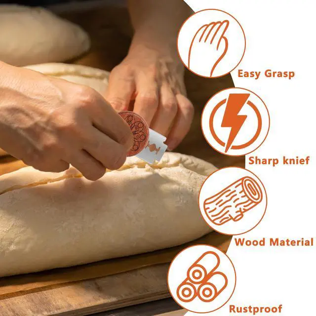 Alt view image 6 of 7 - UFO Bread Lame Cutter for Homemade Sourdough,Bread Scorer Tool for Sourdough with 5 Blades and Storage Cover,Slashing Tool Bread Cutting Knife for Artisan Bread and Baguette Makers,Circle