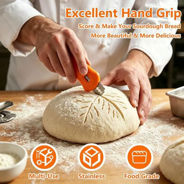 Alt view image 3 of 7 - Professional bread lame, upgraded magnetic bread scoring tool, suitable for sourdough bread baking scoring knife for sourdough bread, including 10 razor blades Professional Bakers Essential