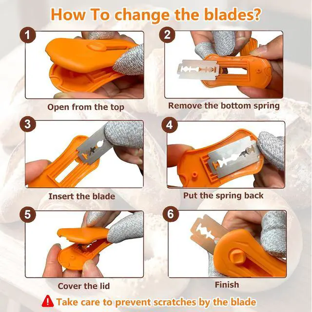 Alt view image 6 of 7 - Professional bread lame, upgraded magnetic bread scoring tool, suitable for sourdough bread baking scoring knife for sourdough bread, including 10 razor blades Professional Bakers Essential