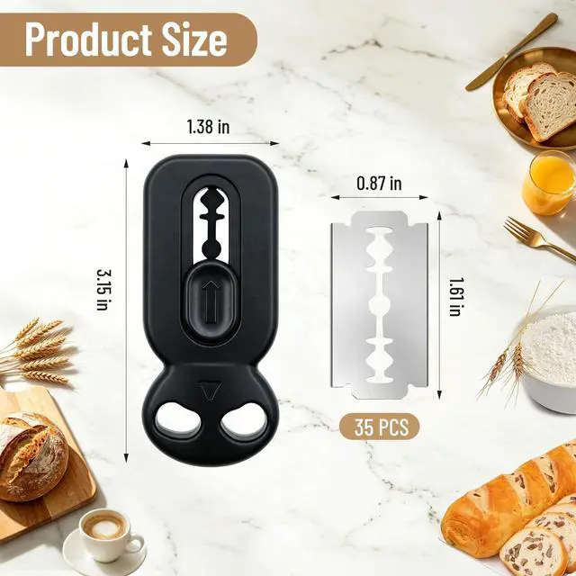 Alt view image 2 of 7 - Sourdough Scoring Tool,Extractable Magnetic Bread Lame Dough Scoring Tool with 35 Replaceable Blades,Sourdough Bread Baking and Bread Making Tools(Black)