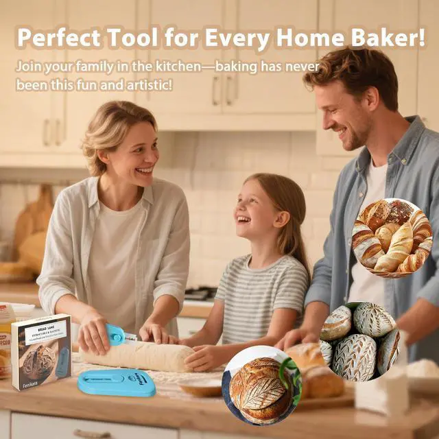 Alt view image 2 of 7 - Professional Bread Lame,Upgraded Extractable & Magnetic Bread Lame Dough Scoring Tool,Premium Sourdough scoring tool for Sourdough Bread baking & Bread Making Tools,Includes 10 Razor Blades (Blue)