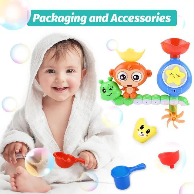 Alt view image 6 of 6 - Bath Toys for Kids Ages 1-3 Toddler Bath Toys for Babies 1 2 3 Year Old Boys Girls Water Bathing Tub Toy for 12 18 Months Infant with Cups
