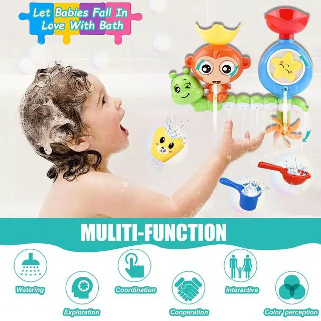 Alt view image 2 of 6 - Bath Toys for Kids Ages 1-3 Toddler Bath Toys for Babies 1 2 3 Year Old Boys Girls Water Bathing Tub Toy for 12 18 Months Infant with Cups