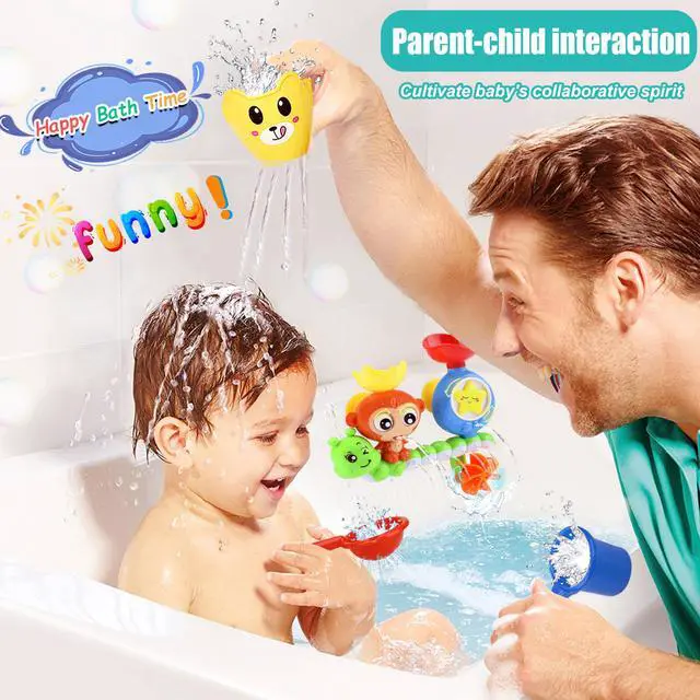 Alt view image 3 of 6 - Bath Toys for Kids Ages 1-3 Toddler Bath Toys for Babies 1 2 3 Year Old Boys Girls Water Bathing Tub Toy for 12 18 Months Infant with Cups
