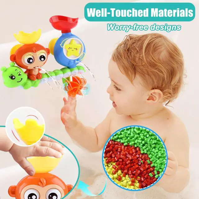 Alt view image 4 of 6 - Bath Toys for Kids Ages 1-3 Toddler Bath Toys for Babies 1 2 3 Year Old Boys Girls Water Bathing Tub Toy for 12 18 Months Infant with Cups