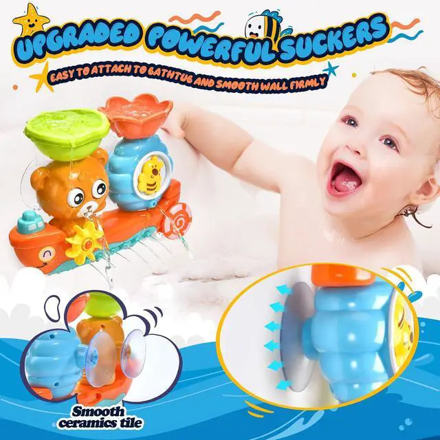 Alt view image 3 of 6 - Baby Bath Toys for Kids Ages 1-3 Toddler Bath Toy Bear Bathtub Toys for Babies 12 Months Boys Girls Infant Water Tub Toys 1 2 3 Year Olds Preschool Learning Gift