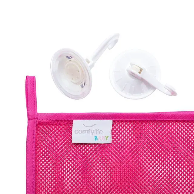 Alt view image 4 of 6 - 2 x Mesh Bath Toy Organizer + 6 Ultra Strong Hooks The Perfect Bathtub Toy Holder & Bathroom or Shower Caddy These Multi-use Net Bags Make Baby Bath Toy Storage Easy For Kids & Toddlers