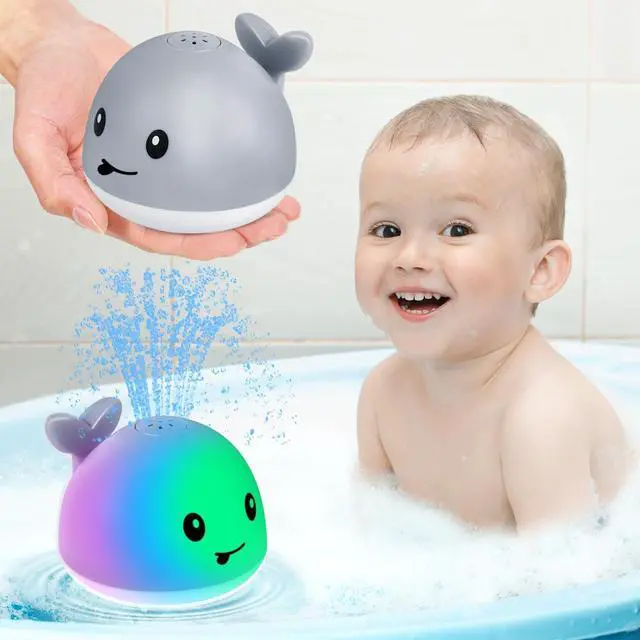Alt view image 5 of 7 - Gigilli Bath Toys for Kids, Baby Bath Toys, Pool Water Toys for Toddlers, Babies Boy Girl Gifts, Light Up Whale Bath Toy Sprinkler, Birthday Bathtub Fountain Toy