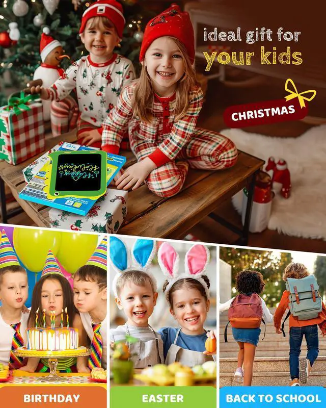 Alt view image 2 of 6 - TEKFUN LCD Writing Tablet for Kids, Doodle Board Drawing Pad, Dinosaur Toys for Kids, Travel Toys for 3 4 5 6 Year Old Boys Girls, Easter Birthday Christmas Gift (8.5in Green)