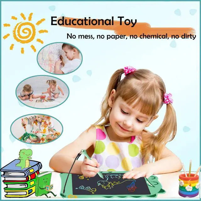 Alt view image 5 of 6 - LCD Doodle Board Dinosaur Writing Tablet for Kids Toys, 8.5 Inch Colorful Todder Drawing Pad for Educational Learning Gift in Christmas Birthday Suitable for 3 4 5-8 Years Old Boys Girls (Green)