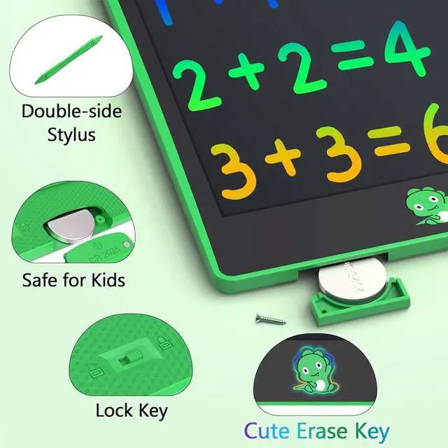 Alt view image 4 of 7 - Hockvill LCD Writing Tablet for Kids 8.8 Inch, Dinosaur Toys for Girls Boys Drawing Pad for 3 4 5 6 7 Year Old Kid, Toddler Magnetic Doodle Board Travel Essentials, Christmas Birthday Gift for Kids