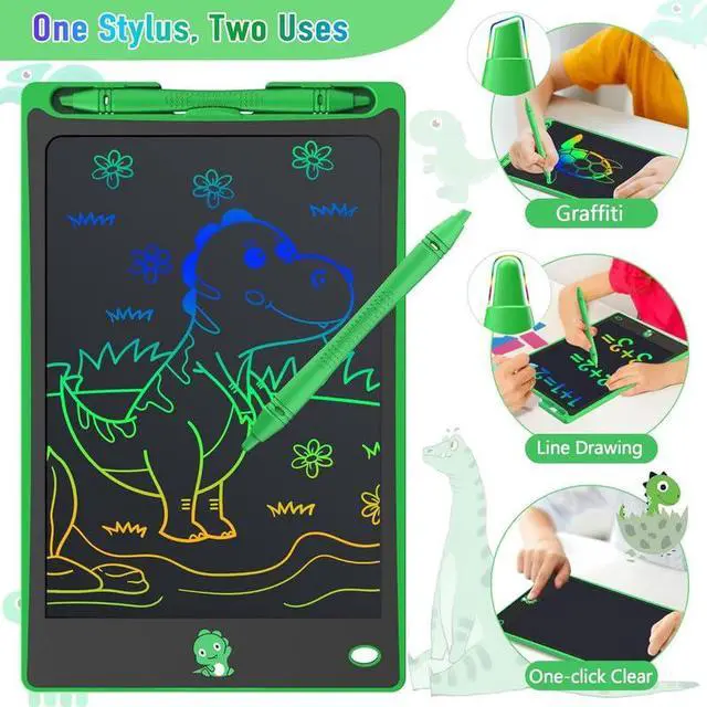 Alt view image 5 of 7 - Hockvill LCD Writing Tablet for Kids 8.8 Inch, Dinosaur Toys for Girls Boys Drawing Pad for 3 4 5 6 7 Year Old Kid, Toddler Magnetic Doodle Board Travel Essentials, Christmas Birthday Gift for Kids