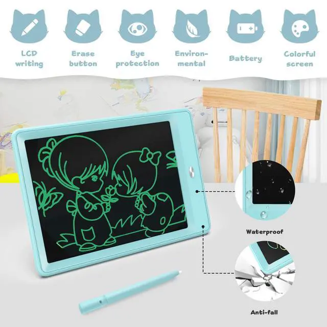 Alt view image 2 of 6 - bravokids 10 Inch LCD Writing Tablet for Kids, Erasable Drawing Tablet for Toddlers, Doodle Board for Boys, Learning Painting Pads Toys, Christmas Birthday Gifts for 3 4 5 6 Years Old Girls