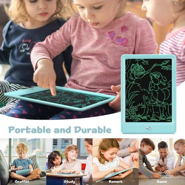 Alt view image 4 of 6 - bravokids 10 Inch LCD Writing Tablet for Kids, Erasable Drawing Tablet for Toddlers, Doodle Board for Boys, Learning Painting Pads Toys, Christmas Birthday Gifts for 3 4 5 6 Years Old Girls