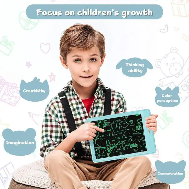 Alt view image 3 of 6 - bravokids 10 Inch LCD Writing Tablet for Kids, Erasable Drawing Tablet for Toddlers, Doodle Board for Boys, Learning Painting Pads Toys, Christmas Birthday Gifts for 3 4 5 6 Years Old Girls