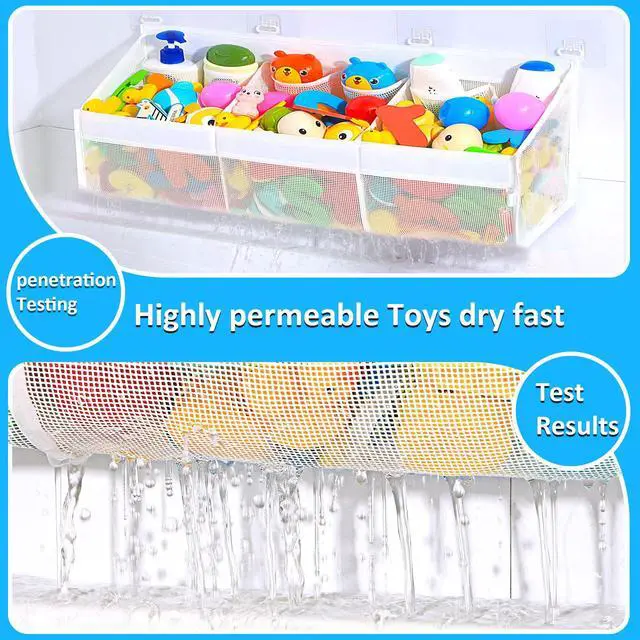 Alt view image 5 of 6 - KPH has improved the bath toy holder experience, with the bathtub toy storage adding 6 pockets and a super breathable mesh bath toy storage that dries quickly, bath toy organizer Easy to use