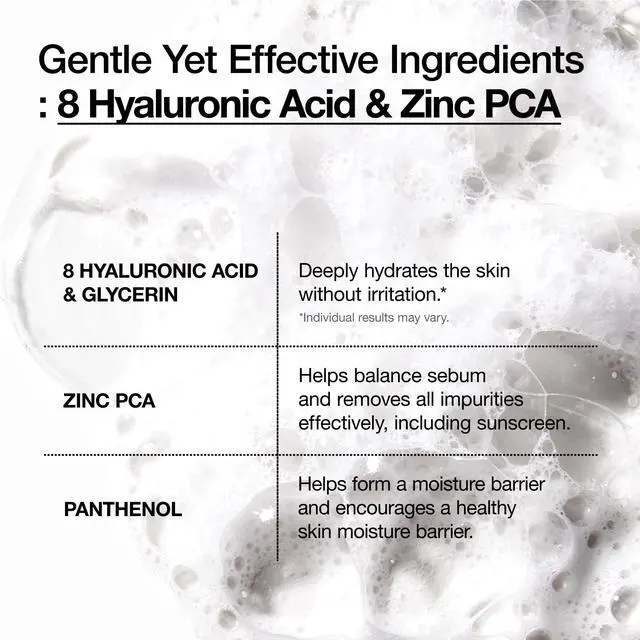 Alt view image 4 of 7 - ANUA Hydrating Gentle Foaming Cleanser, Daily Face Wash for Double Cleansing, Hyaluronic Acid, Zinc, Panthenol, for Dry & Sensitive Skin, Sebum Balance Facial Cleanser, Korean Skincare, 5.07 fl. oz