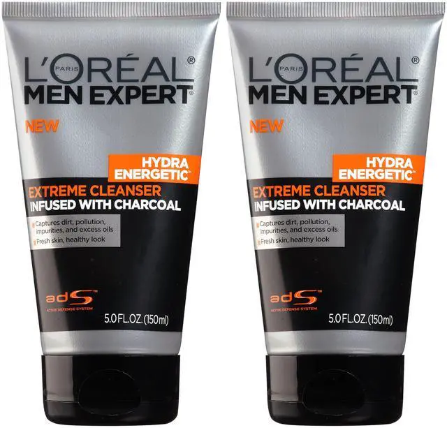 Main image of Men Expert Hydra Energetic Daily Facial Cleanser with Charcoal, 2 ct.