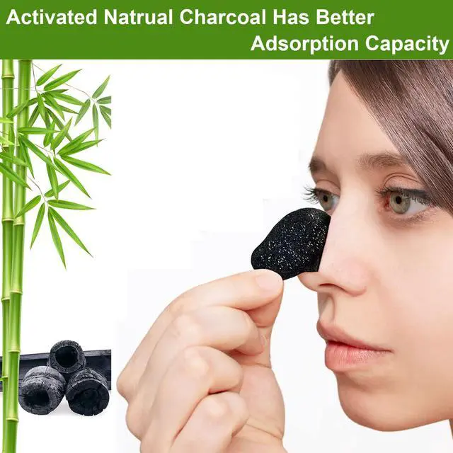 Alt view image 2 of 7 - ELAIMEI Pore Strips, 80 Pcs, Natural Charcoal Blackhead Remover Strips for All Skin Types, Pore Deep Cleansing & Minimizing Nose Strips, Instant Unclogging