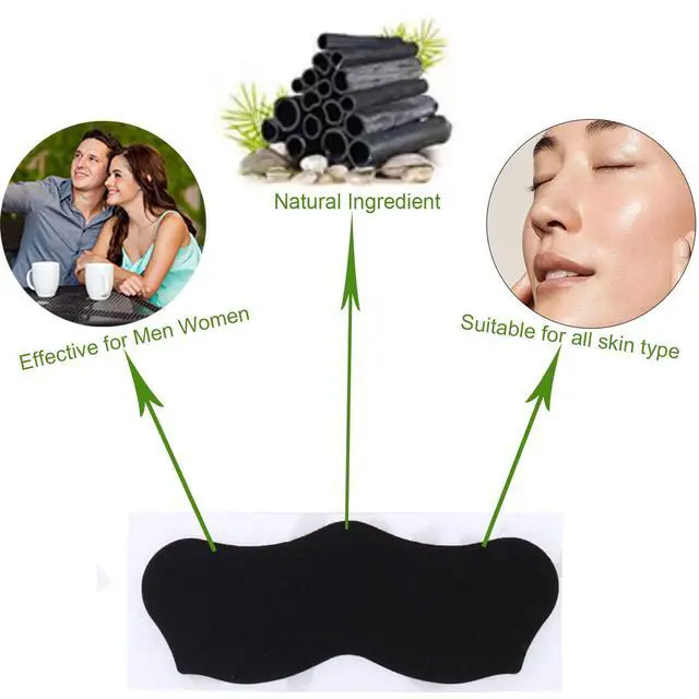 Alt view image 4 of 7 - ELAIMEI Pore Strips, 80 Pcs, Natural Charcoal Blackhead Remover Strips for All Skin Types, Pore Deep Cleansing & Minimizing Nose Strips, Instant Unclogging
