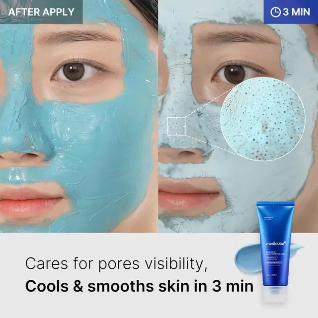 Alt view image 4 of 7 - medicube Zero Pore Blackhead Mud Facial Mask - Skin Cooling & Pore Tightening - 3 Minute Quick Dry Formula with AHA, BHA, PHA, and Pore-Purifying Clay - Korean Mud Mask 3.52 oz