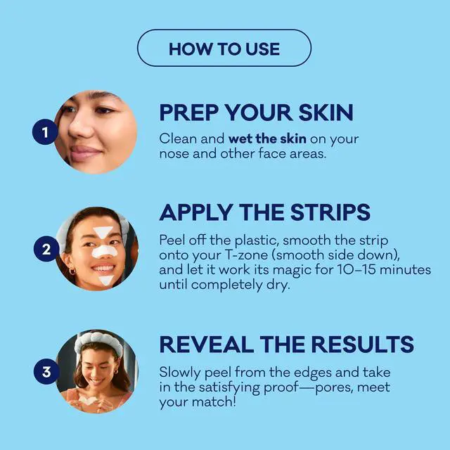 Alt view image 4 of 7 - Bioré T-Zone Blackhead Remover Strips, Deep Cleansing Pore Strips, (5 Nose + 5 Face + 5 Chin Strips), Instant Pore Unclogging for the T-Zone Area, 15 Count