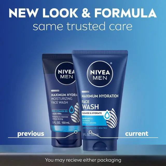 Alt view image 2 of 7 - NIVEA MEN Maximum Hydration Face Wash, Face Wash with Provitamin B5 and Aloe Vera, Refreshes and Cleanses without Drying, 5 Fl Oz Tube