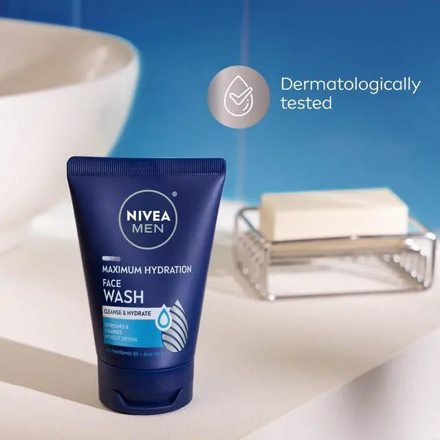 Alt view image 7 of 7 - NIVEA MEN Maximum Hydration Face Wash, Face Wash with Provitamin B5 and Aloe Vera, Refreshes and Cleanses without Drying, 5 Fl Oz Tube