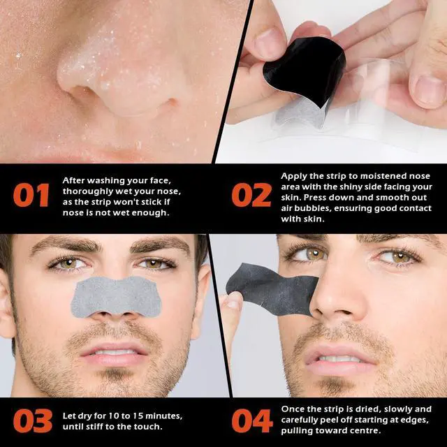 Alt view image 4 of 7 - BAGLAK Men Blackhead Pore Strips - 120 Strips - Deep Cleansing - Face Nose Pores - Blackheads Removal - Large Size For Nose+Face