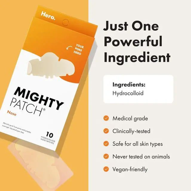 Alt view image 6 of 7 - Mighty Patch Hero Cosmetics Nose Large Hydrocolloid Pore Strips, 10 Ct