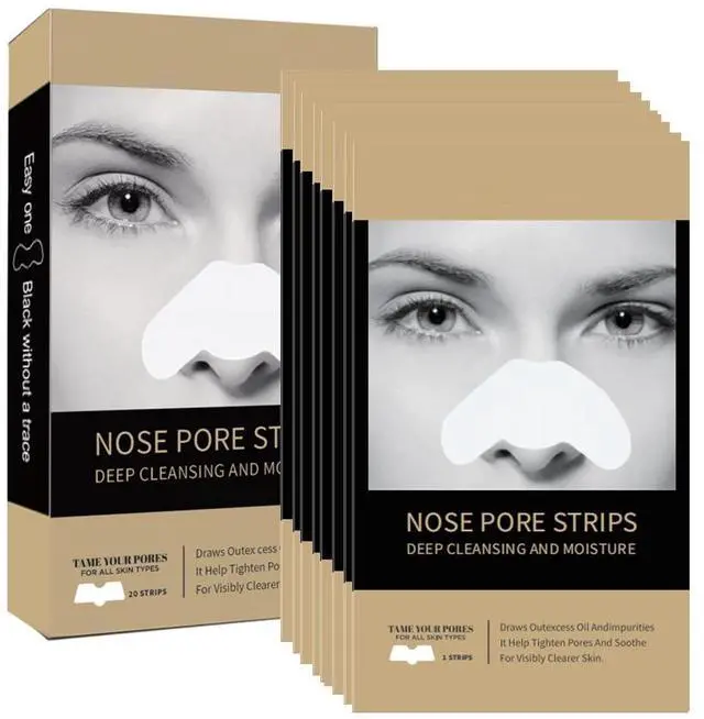 Main image of Caunmy Blackhead Remover Nose Pore Strips - Deep Cleansing and Moisture Clear-Up Strips for Blackheads, for Women & Men (20 PCS)