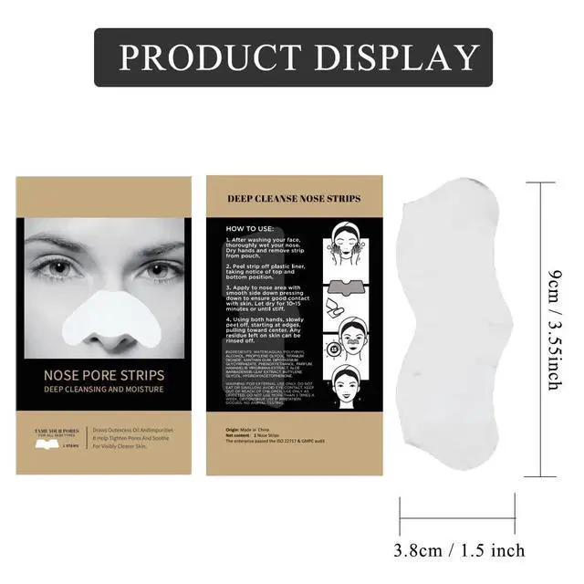 Alt view image 7 of 7 - Caunmy Blackhead Remover Nose Pore Strips - Deep Cleansing and Moisture Clear-Up Strips for Blackheads, for Women & Men (20 PCS)