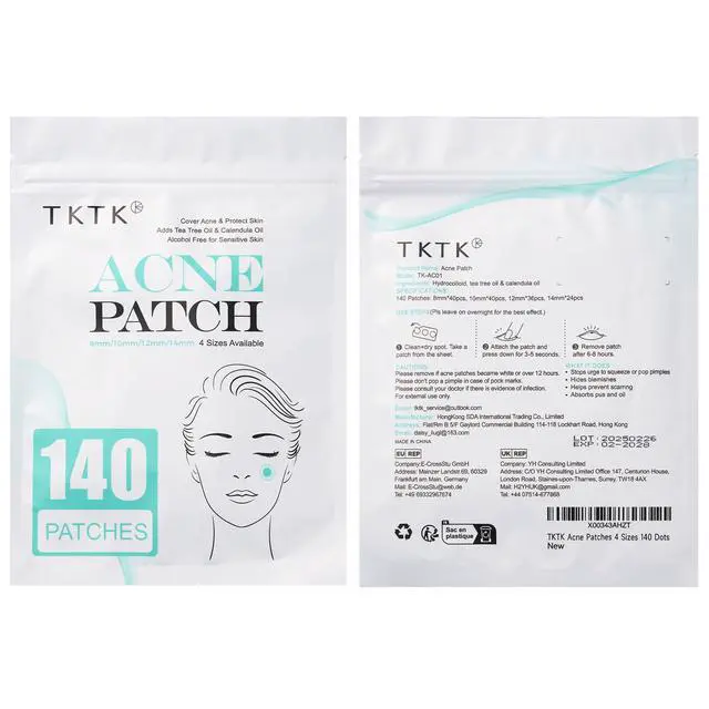 Alt view image 7 of 7 - TKTK Pimple Patch Acne Patch, 4 Sizes 140 Patches Acne Absorbing Cover Patch, Hydrocolloid Invisible Acne Patches for Face Zit Patch Acne Dots Tea Tree, Calendula Oil