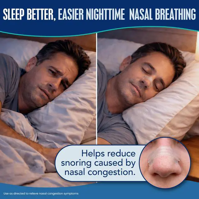 Alt view image 3 of 7 - Breathe Right Nasal Strips | Extra Strength | Clear Nasal Strips | For Sensitive Skin | Help Stop Snoring | Drug-Free Snoring Solution & Nasal Congestion Relief Caused by Colds & Allergies | 26 Count